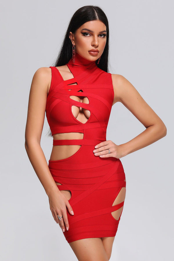 Unica Cutout Mini Bandage Dress - sarahselena