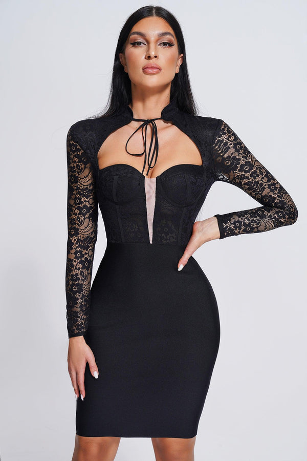 Dakamo Lace Midi Bandage Dress - sarahselena