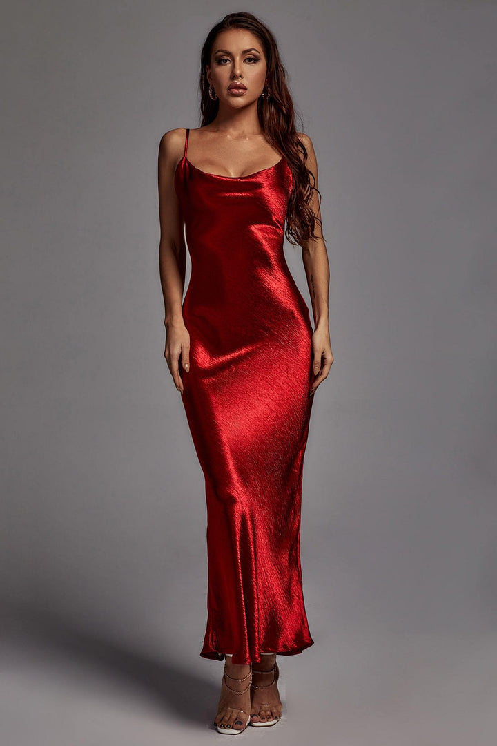 Emily Metallic Wine Maxi Dress - sarahselena