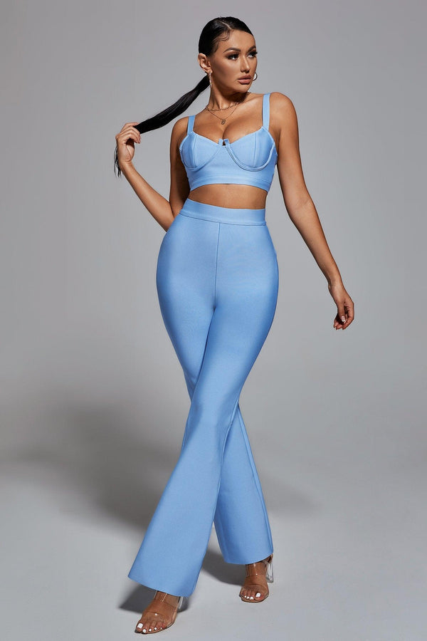 Breenda Bandage Two Pieces Set - Blue - sarahselena