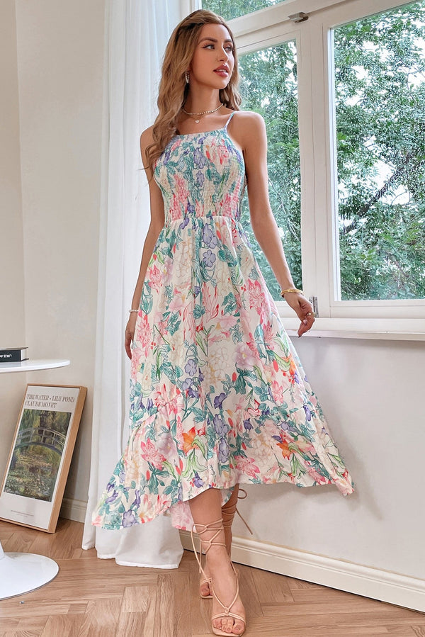 Floral Cami Ruffle Midi Dress