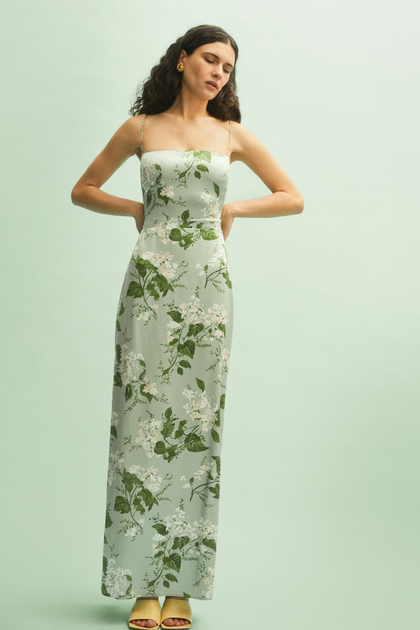 Satin Floral Cami Maxi Dress