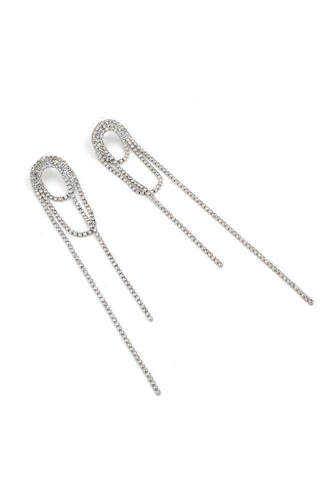 Silver Diamante Tassel Earrings - sarahselena