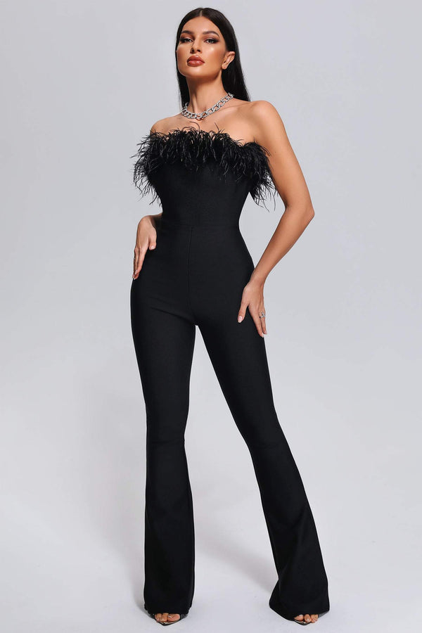 Kimivi Feather Bandage Jumpsuit