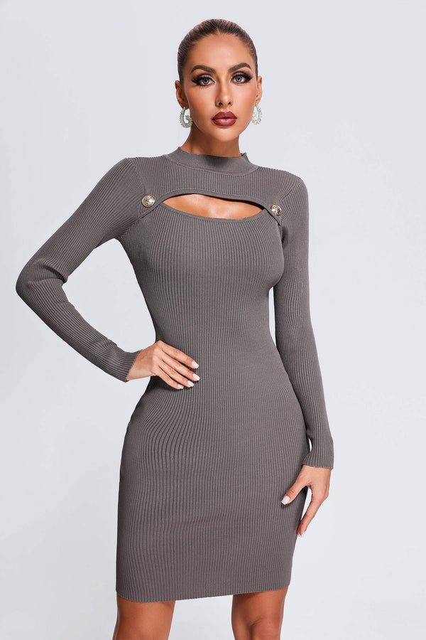 Lerae Mini Knit Dress - Grey