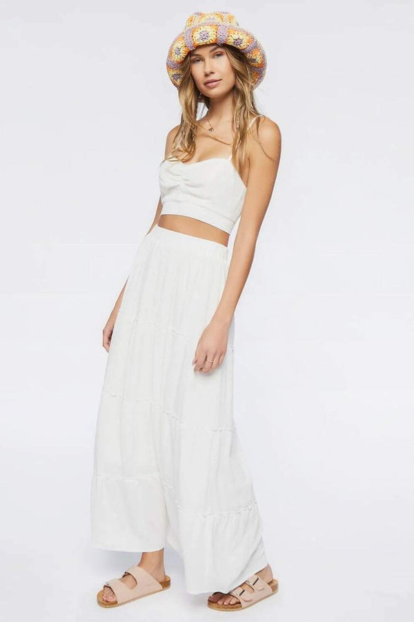 Camis And Wide Leg Pants Two-piece Set White