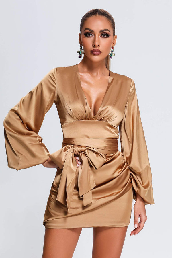 Saliya Satin Mini Dress - sarahselena