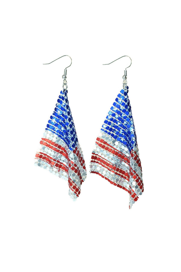 Burgundy American Flag Earrings - sarahselena