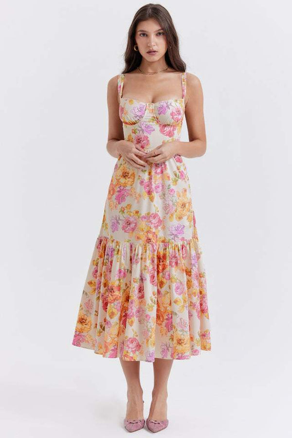 Floral Slim Cami Midi Dress