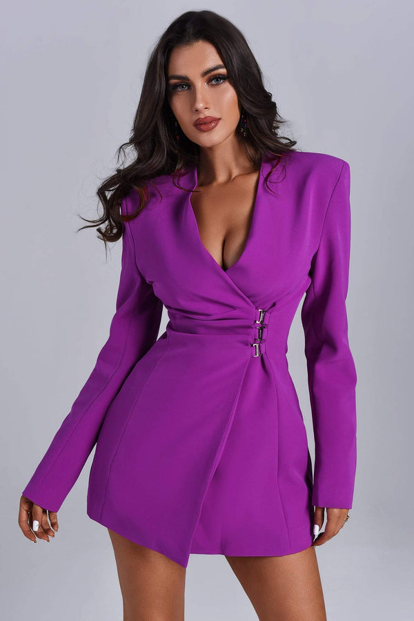 Kinsley Purple Blazer Dress - sarahselena