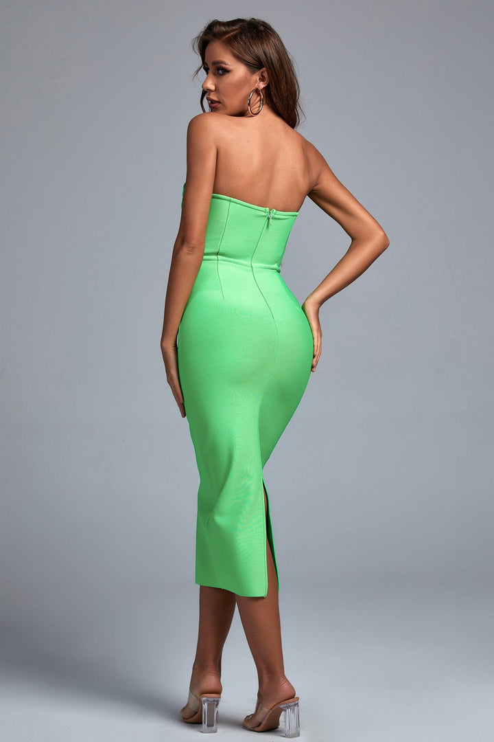 Salimi Midi Bandage Dress - Green - SarahSelena