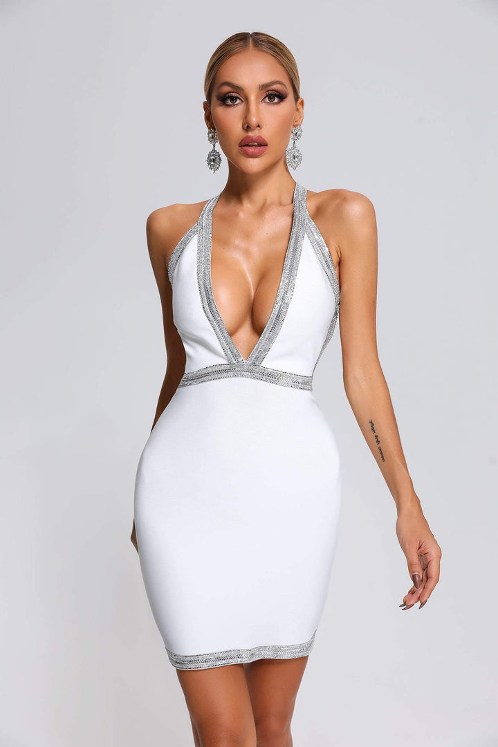 Hanna Diamonate Mini Bandage Dress - sarahselena