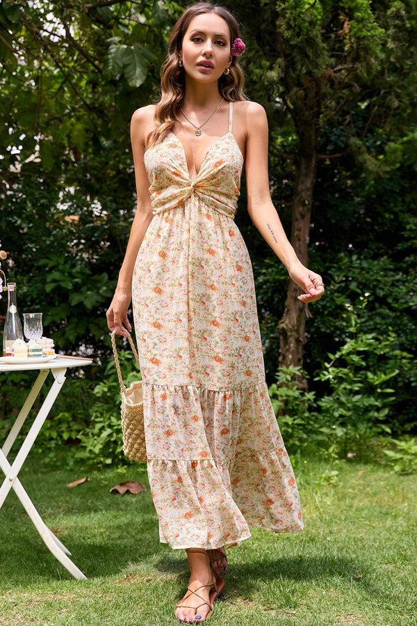 Cami Floral Backless Maxi Dress